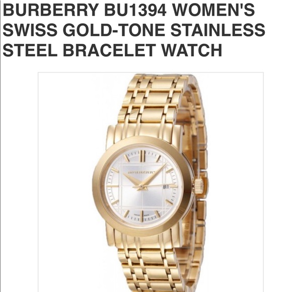 Women’s Gold Burberry Swiss Gold Tone Watch - Picture 1 of 6